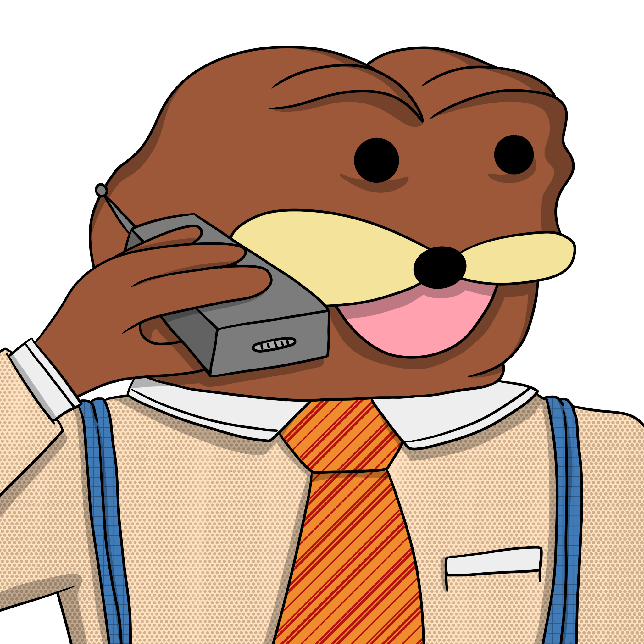 Spurdo on a brick phone
